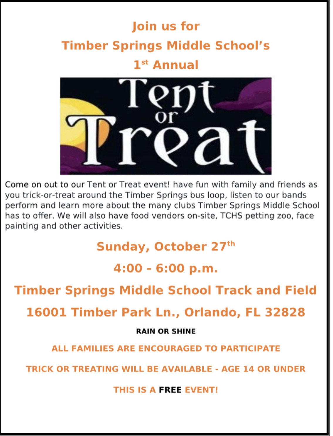 TENT OR TREAT